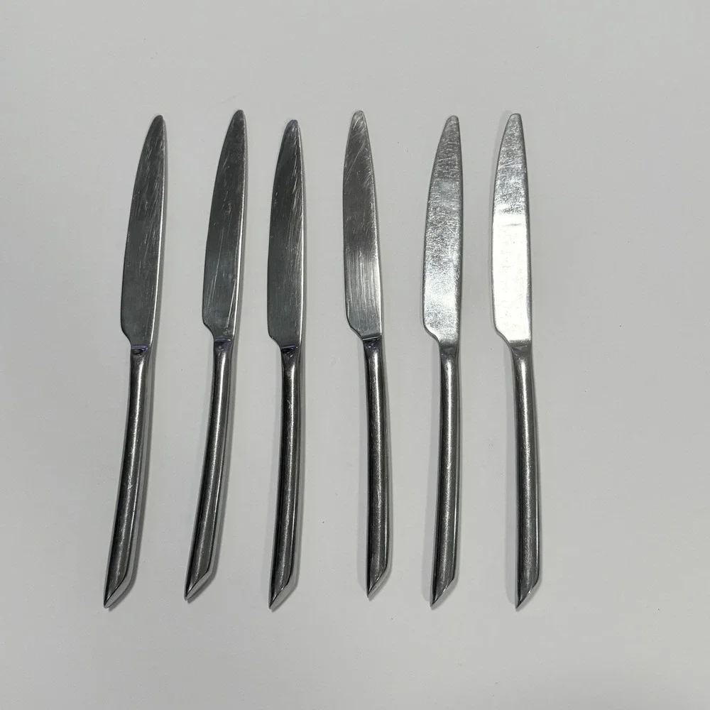 Towle Living Collection WAVE Pattern Glossy Dinner Knives Set Of 6